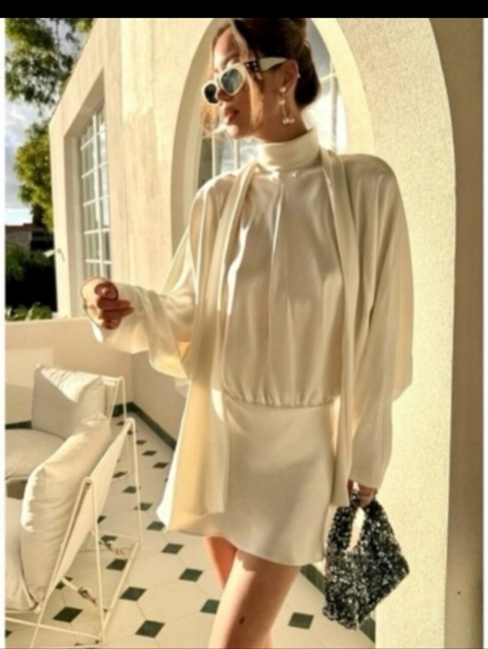 ZARA SCARF SATIN EFFECT SHORT DRESS SIZE XS - Picture 9 of 17